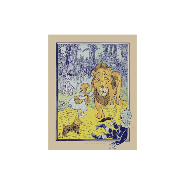 SVG Cowardly lion Wizard of Oz poster vector clip art