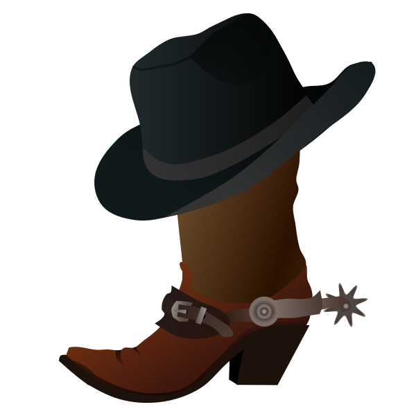 SVG Cowboy boot and hat vector graphics