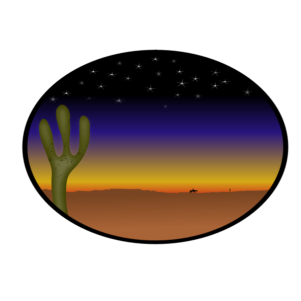 SVG cowboy sunset