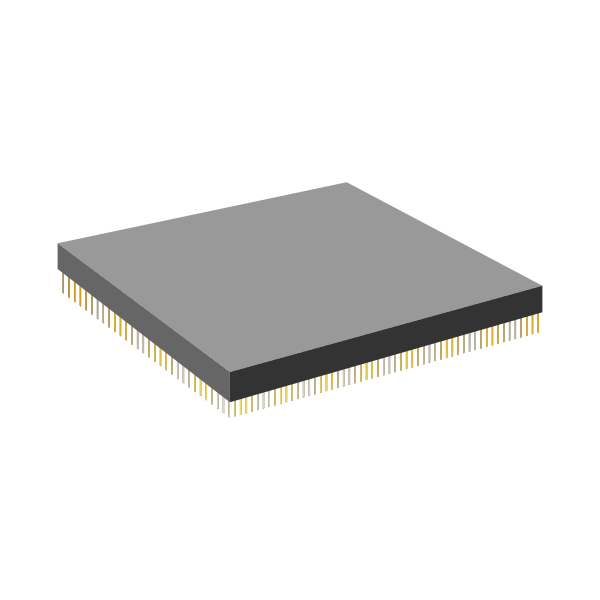 SVG CPU with gold pins vector graphics