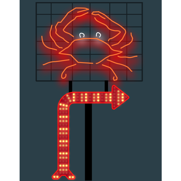 SVG Crab light sign