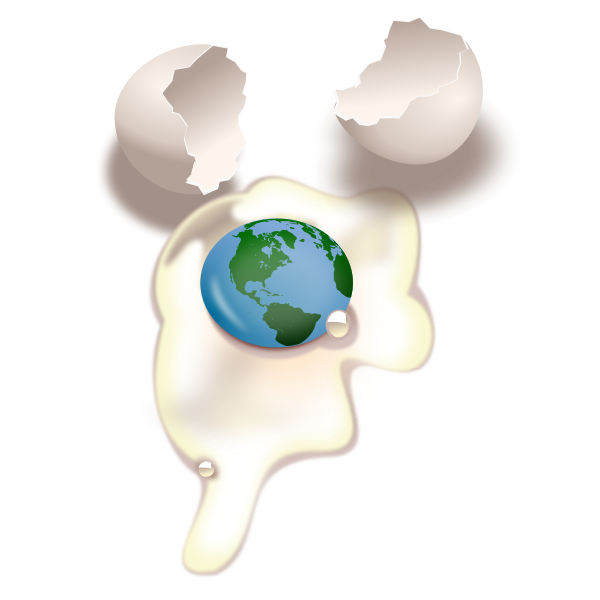 SVG cracked open earth egg