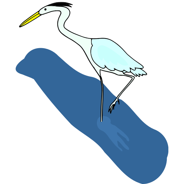 SVG Crane in a river