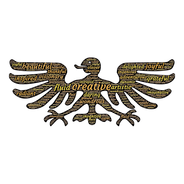 SVG Creative Bird Man Typography