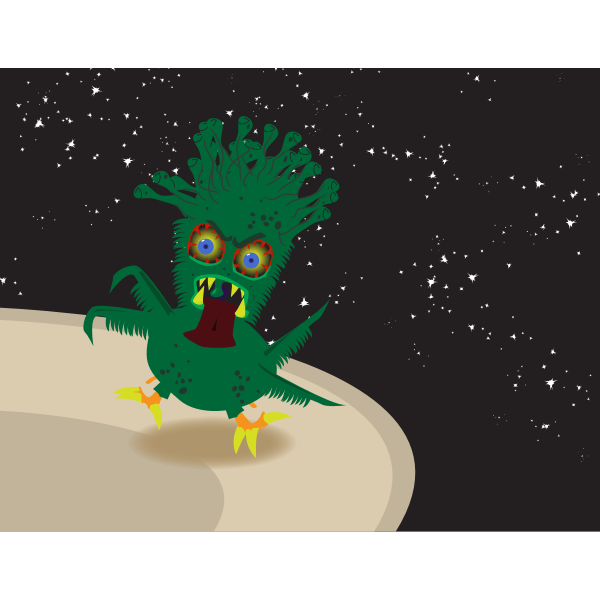 SVG Creepy space chicken