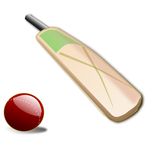SVG Cricket bat and ball vector illustrations