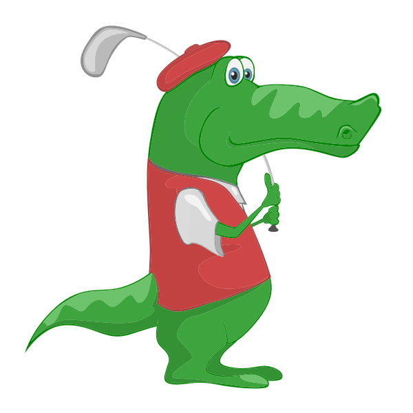 SVG Crocodile playing golf