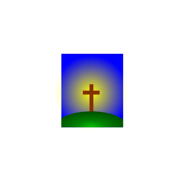 SVG Cross on hill in distance vector image