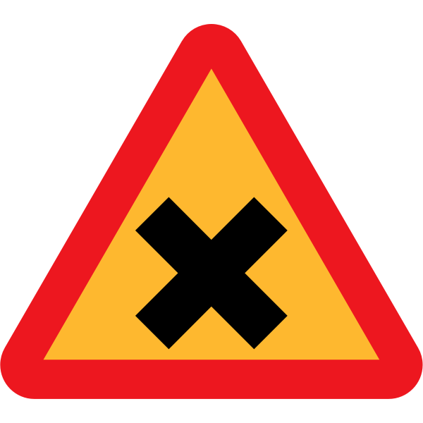 SVG Cross road sign vector drawing