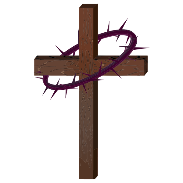 SVG Cross with crown of thorns