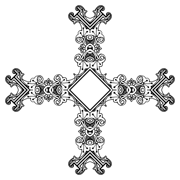 SVG Cross with flowers and knots