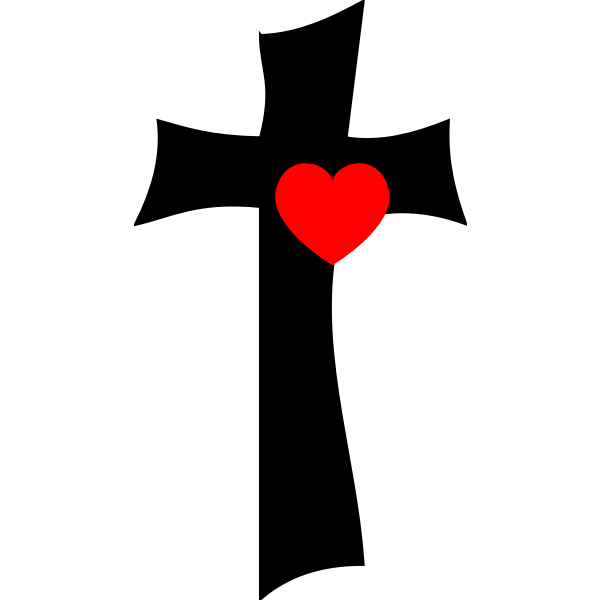 SVG Cross with heart vector illustration