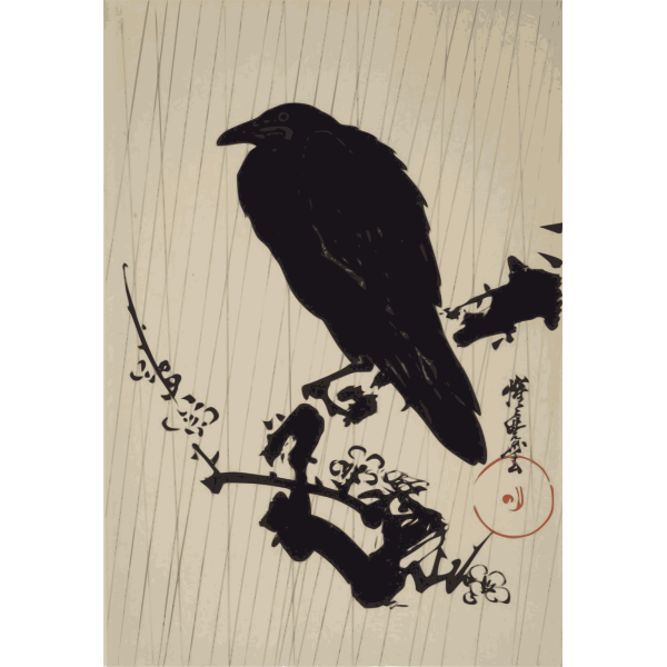 SVG Crow on a branch