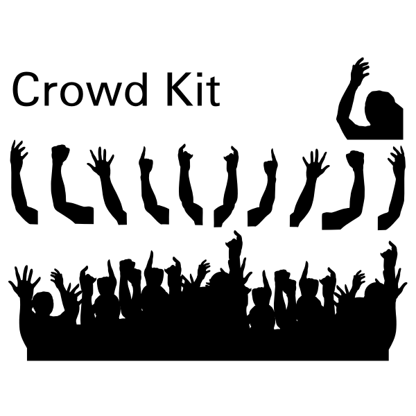 SVG Crowd Hands Silhouette