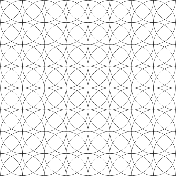 SVG crowded circles tetracurves