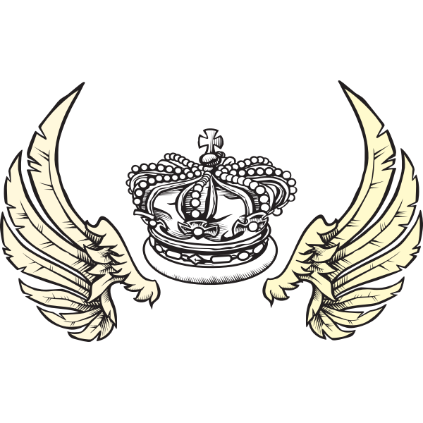 SVG Crown and Wings vector drawing