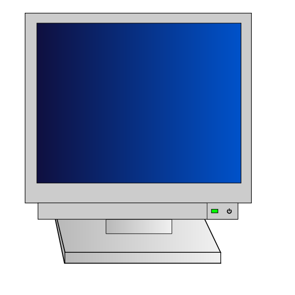 SVG CRT monitor with power light vector clip art