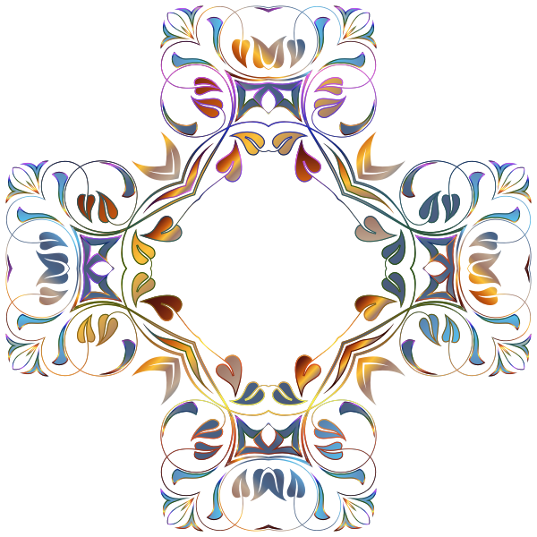 SVG Crucifix frame in shiny leaves