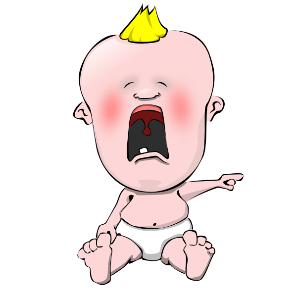 SVG Crying Baby Vector Caricature