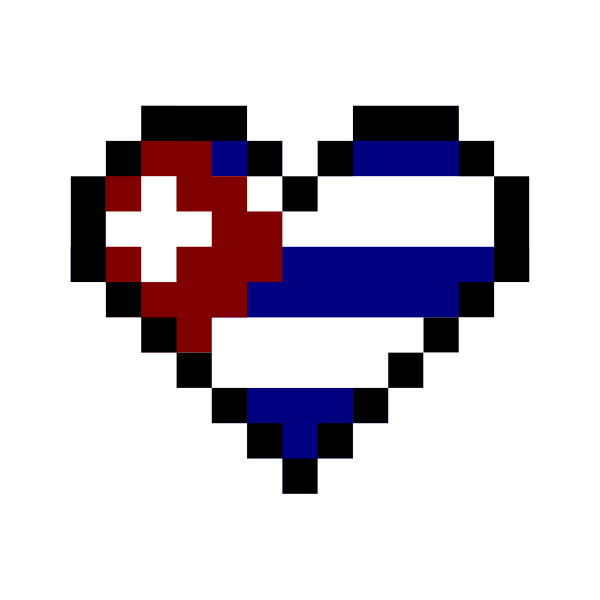 SVG Cuban flag in heart shape