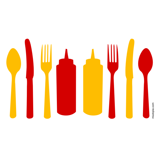 SVG cubiertos y ketchup