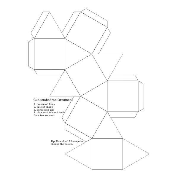 SVG Cubocdehedron for Coloring Ornament