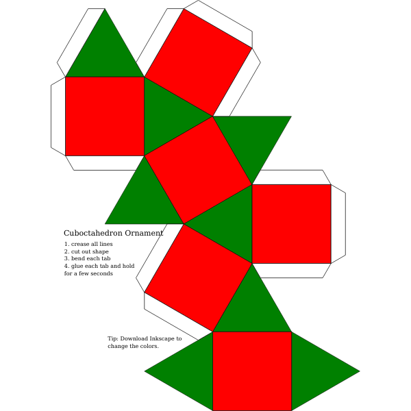 SVG Cuboctahedron ornament