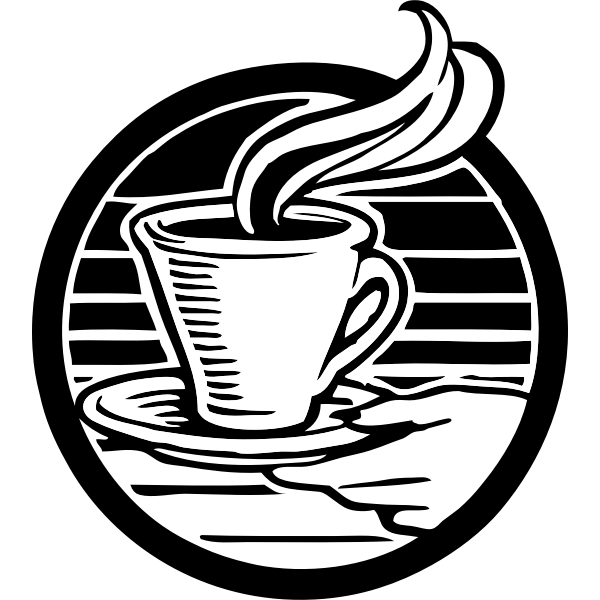 SVG Cup of coffee black and white vector