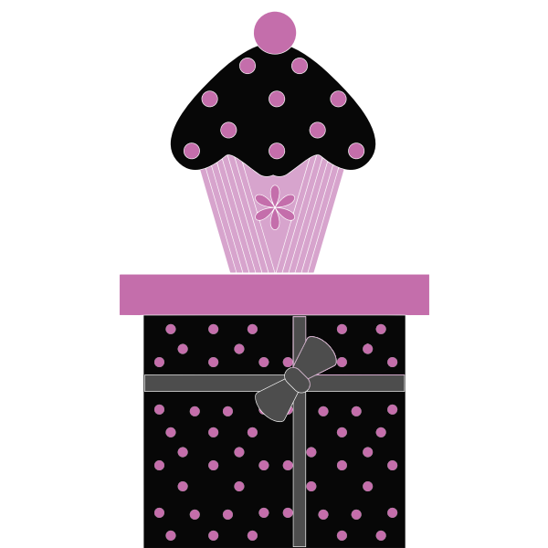 SVG Cupcake On Gift Box