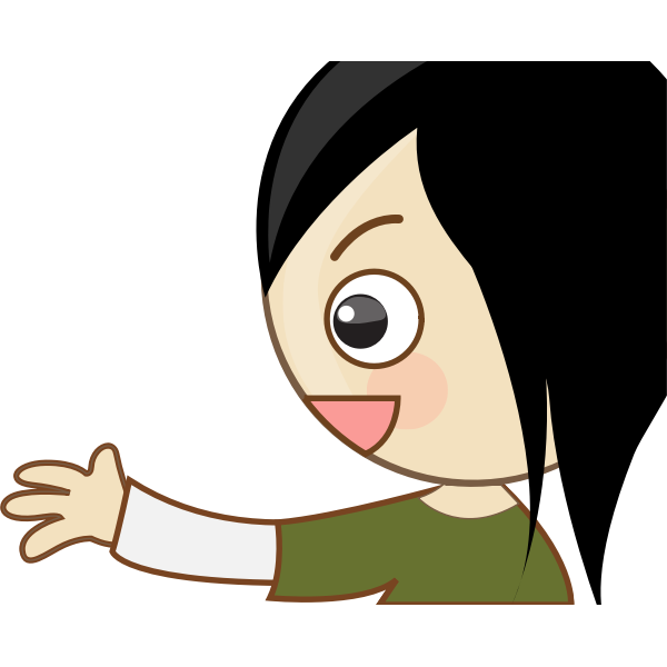 SVG Cure emo girl from side vector illustration