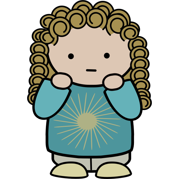 SVG Curly kid posing