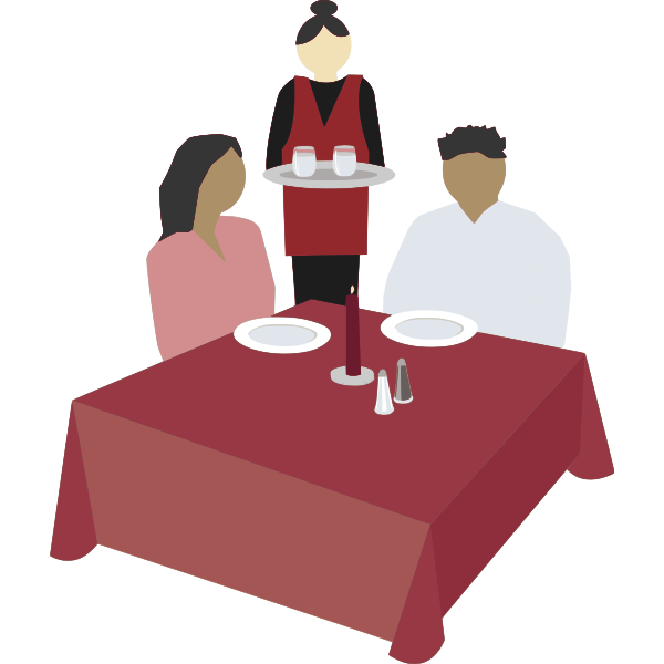 SVG Customers and waitress