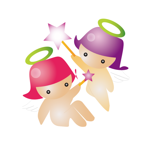 SVG Cute angels vector clip art