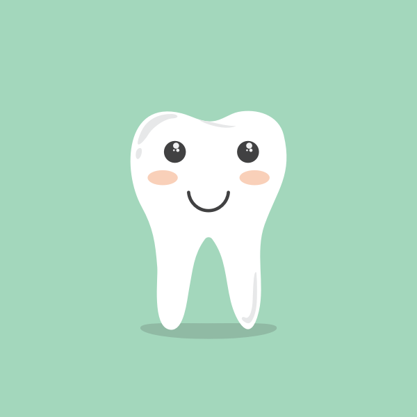 SVG Cute anthropomorphic smiling tooth