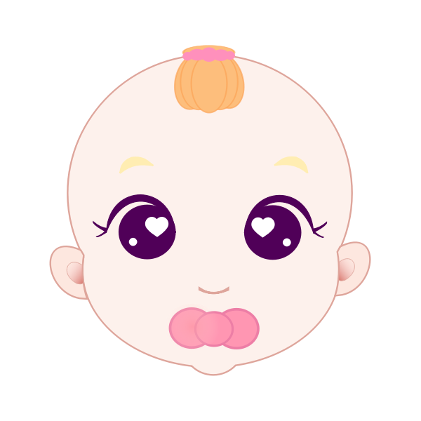 SVG Cute Baby Girl Face