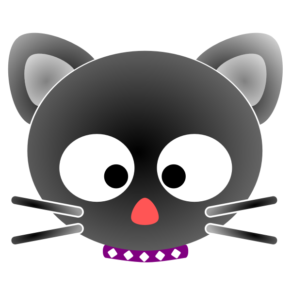 SVG Cute cartoon cat portrait vector drawing