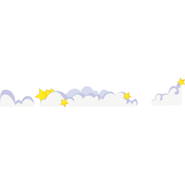 SVG Cute cartoon clouds with stars