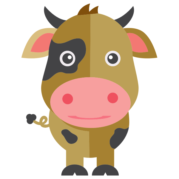 SVG Cute Cartoon Cow