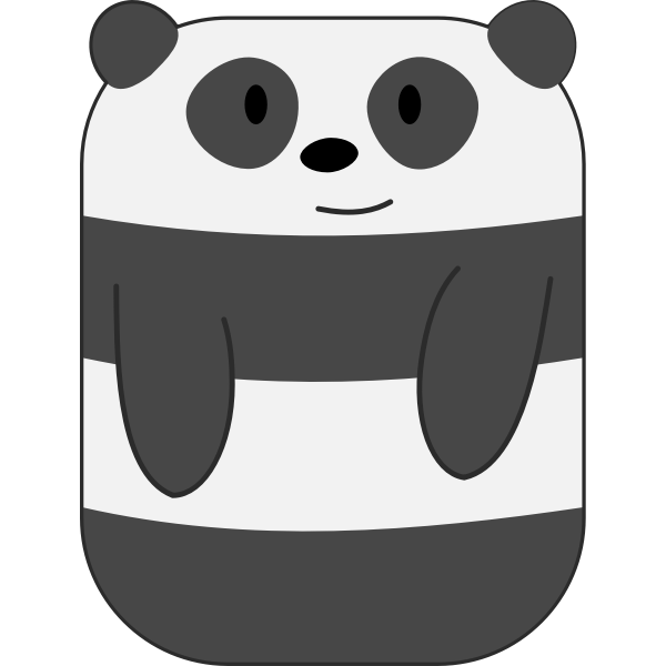 SVG Cute cartoon panda with hands