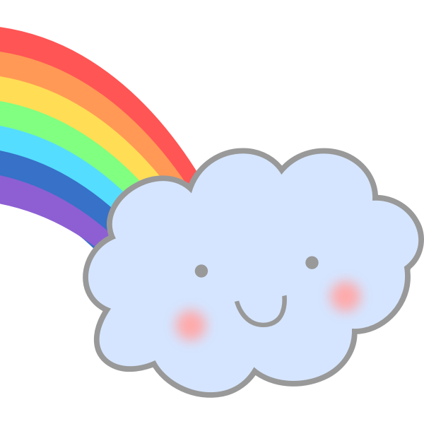 SVG Cute cloud with rainbow vector image