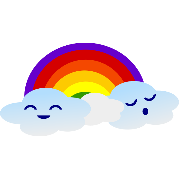 SVG Cute clouds with rainbow vector image