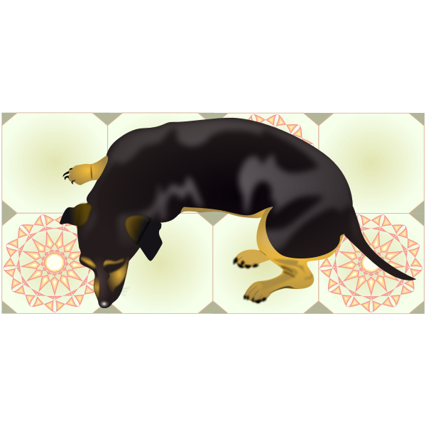 SVG Cute dog sleeping on the floor