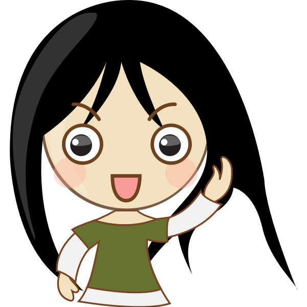 SVG Cute emo girl portrait vector graphics