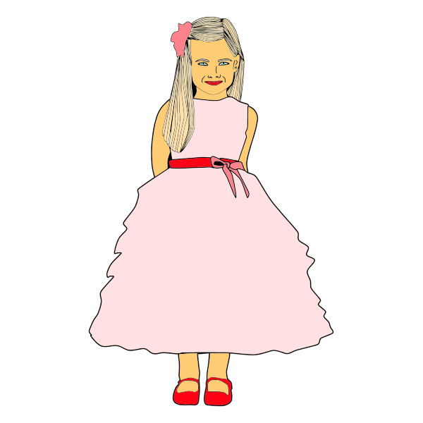 SVG Cute Girl Dressed Up