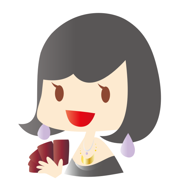 SVG Cute girl playing cards