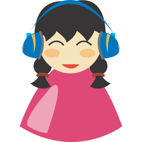 SVG Cute girl with headphone vector image