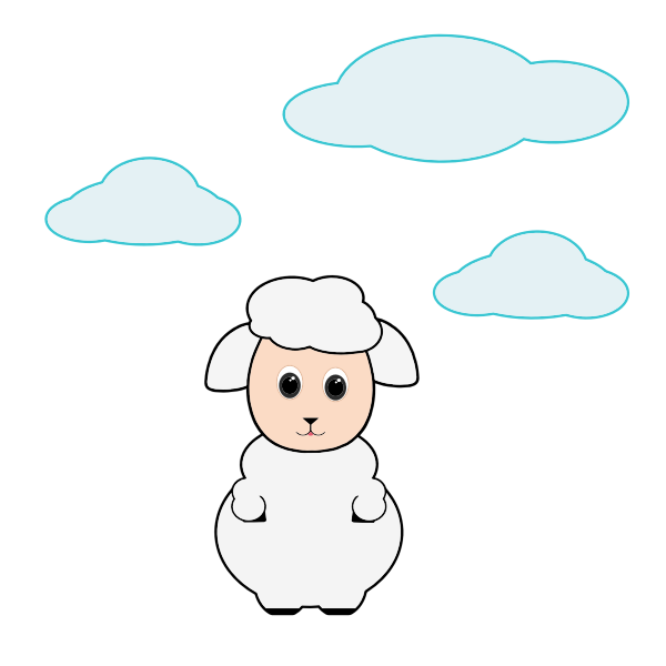 SVG Cute lamb in the clouds