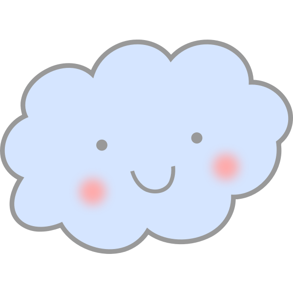 SVG Cute smiling cloud vector drawing