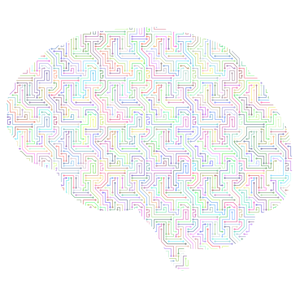 SVG Cyber Brain Prismatic Pattern