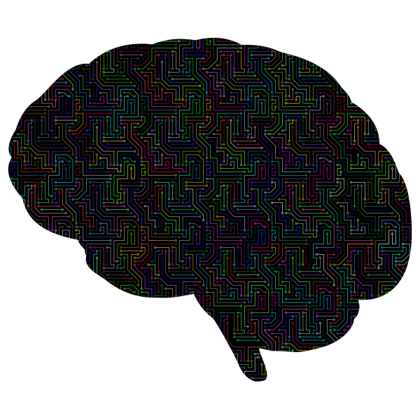 SVG Cyber Brain Prismatic With Background